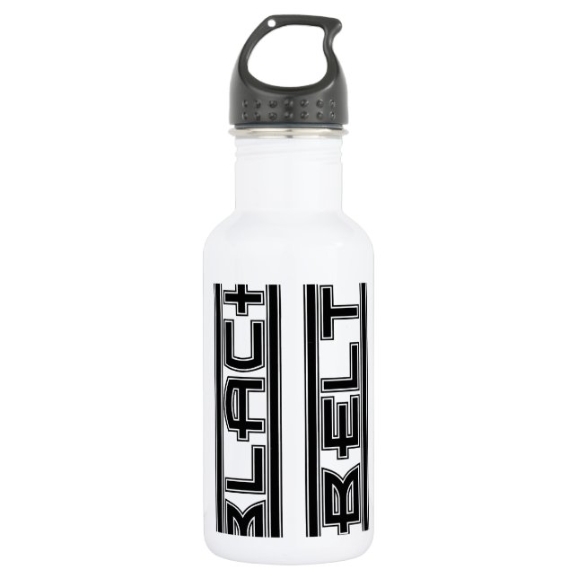 Martial Arts Bold Black Belt Water Bottle (Front)