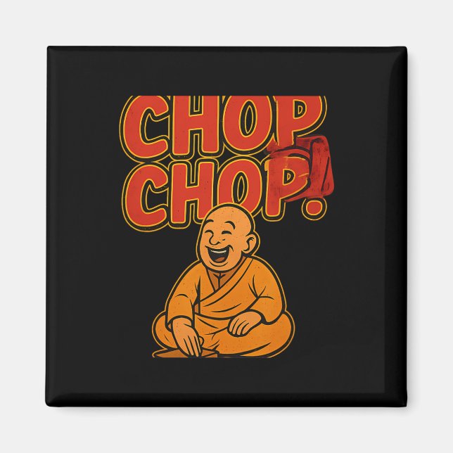 Martial Arts Boxing Humor Chop Chop Cartoon Priest Magnet (Front)
