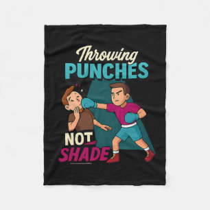 Martial Arts Boxing Humor Throwing Punches Design  Fleece Blanket