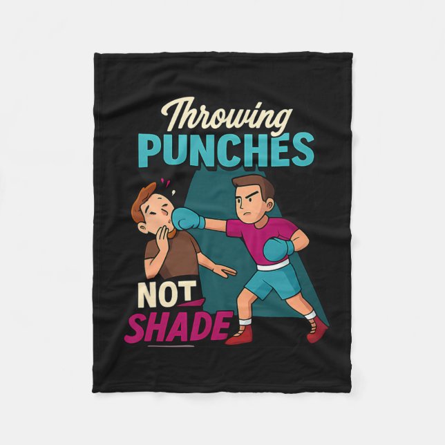 Martial Arts Boxing Humor Throwing Punches Design  Fleece Blanket (Front)