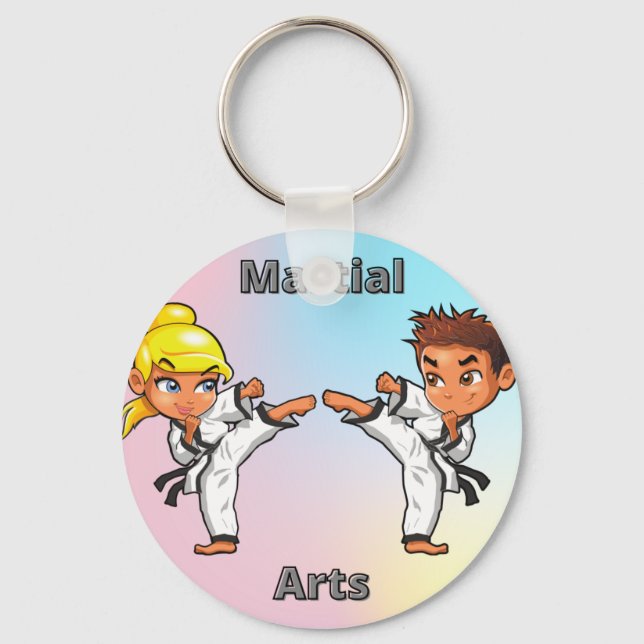 Martial Arts Boy and Girl   Keychain (Front)