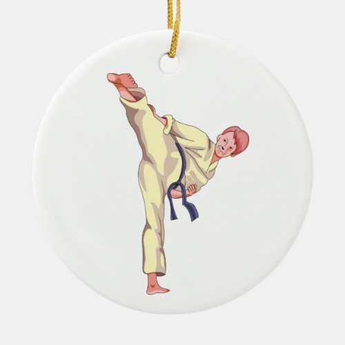 Martial Arts Boy Ceramic Ornament