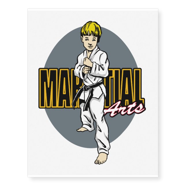 Martial Arts Boy Temporary Tattoos (Front)