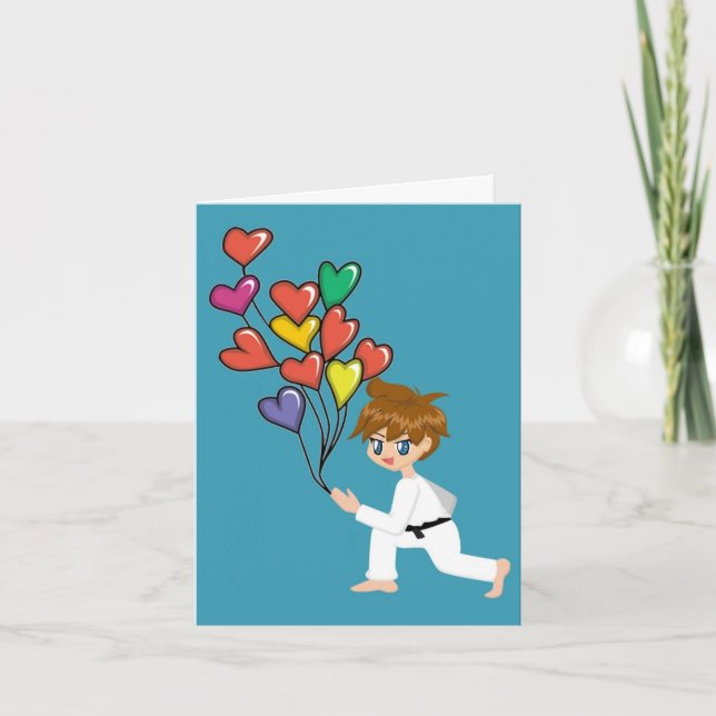 Martial Arts Boy Valentine Cards (Front)