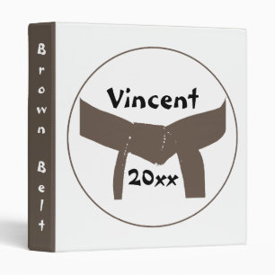 Martial Arts Brown Belt 3 Ring Binder