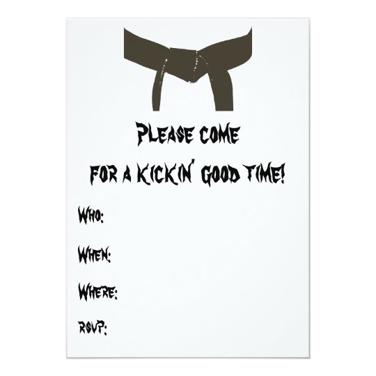 Martial Arts Brown Belt Birthday Party Invitation