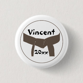 Martial Arts Brown Belt Button