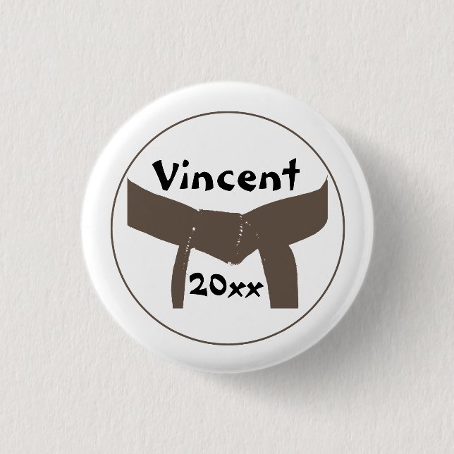 Martial Arts Brown Belt Button (Front)