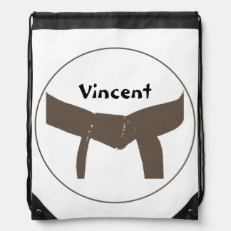 Martial Arts Brown Belt Drawstring Bag