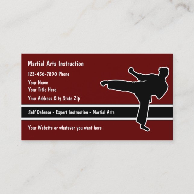 Martial Arts Business Cards (Front)