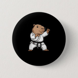 Martial Arts Capybara Funny Karate Taekwondo Jiu J Button