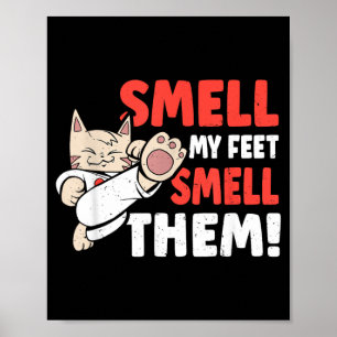 Martial Arts Cat Smell Feet Smell Funny Karate Poster