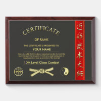 Martial Arts Certificate