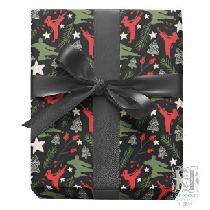 Martial Arts Christmas Gift Wrapping Paper