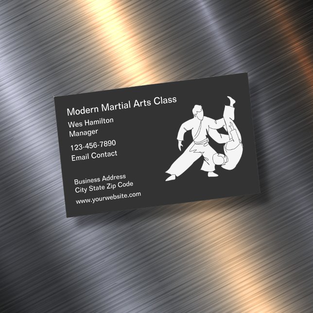 Martial Arts Class Modern Magnetic Business Cards (Creator Uploaded)