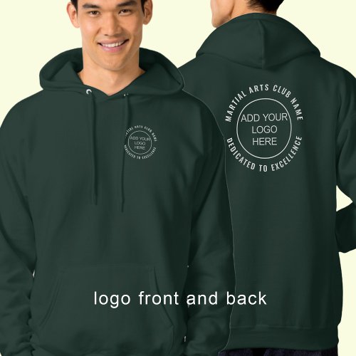 Martial Arts Club Logo Front Back Name Motto Hoodie
