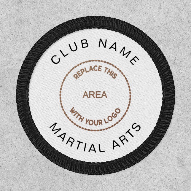 Martial Arts Club Logo Name Fully Customisable Patch (Front)