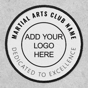 Martial Arts Club Logo Name Motto Black Text Patch