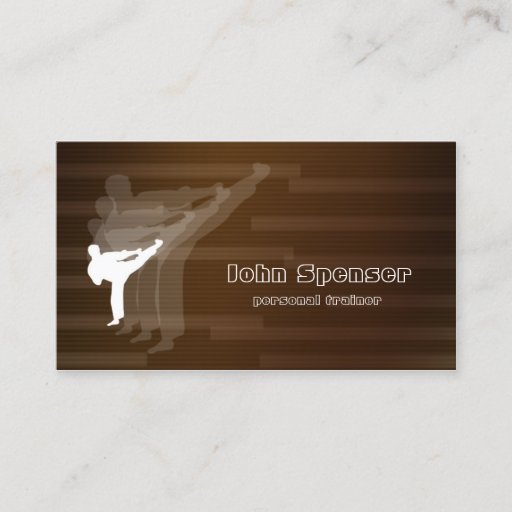 Customizable Martial Arts Coach Brown Business Card