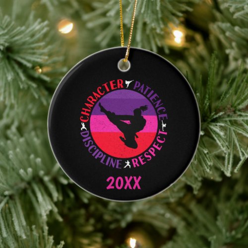 Martial Arts Core Values - Karate Ceramic Ornament