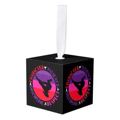 Martial Arts Core Values - Karate Cube Ornament