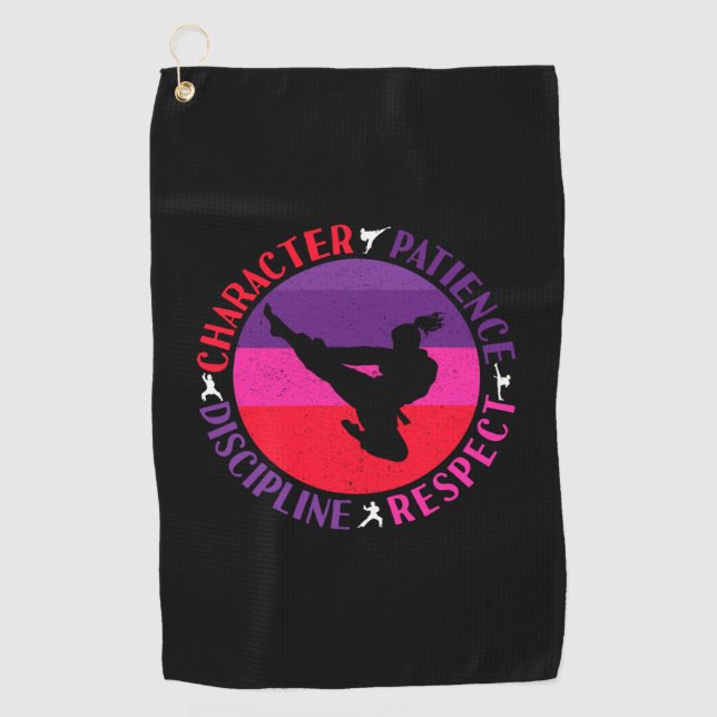 Martial Arts Core Values - Karate Golf Towel (Front)