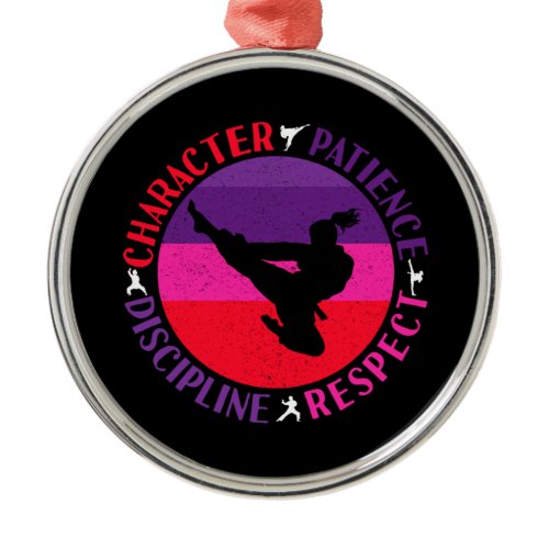 Martial Arts Core Values - Karate Metal Ornament