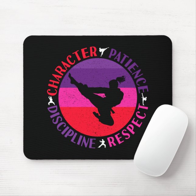 Martial Arts Core Values - Karate Mouse Pad (With Mouse)