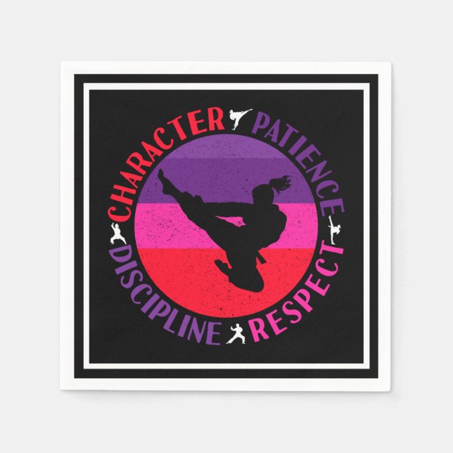 Martial Arts Core Values - Karate Napkins (Front)
