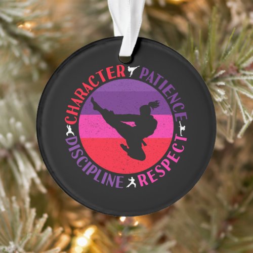 Martial Arts Core Values - Karate Ornament