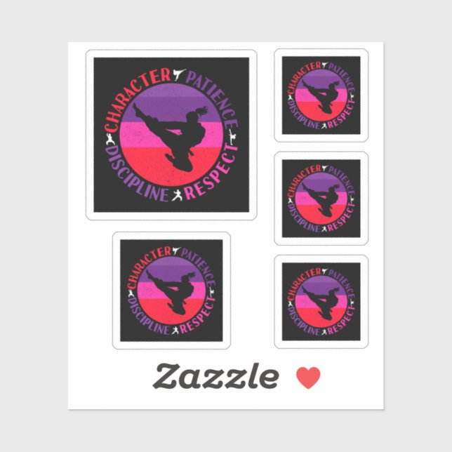 Martial Arts Core Values - Karate Sticker (Sheet)