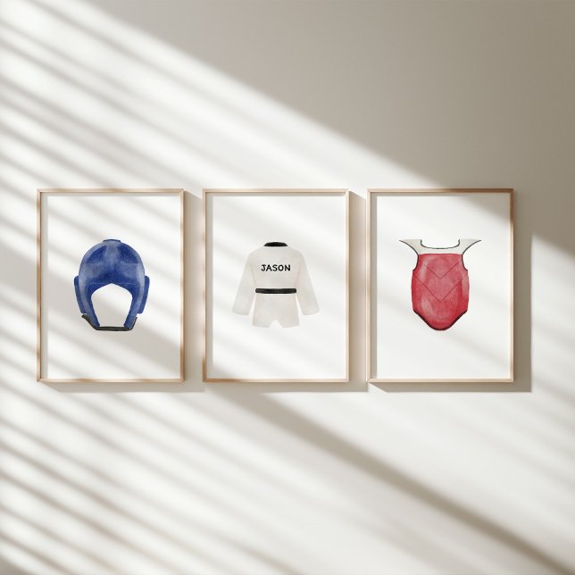 Martial arts custom name nursery set of 3 poster (Creator Uploaded)