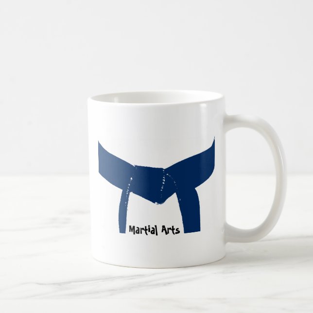 Martial Arts Dark Blue Belt Coffee Mug (Right)