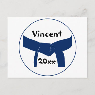 Martial Arts Dark Blue Belt Postcard