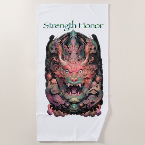Martial Arts Dragon Strength Honor Beach Towel