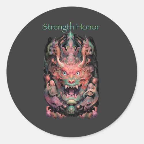 Martial Arts Dragon Strength Honor Classic Round Sticker