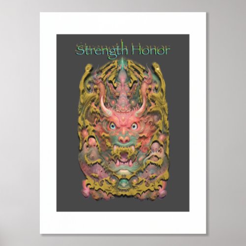 Martial Arts Dragon Strength Honor Foil Prints