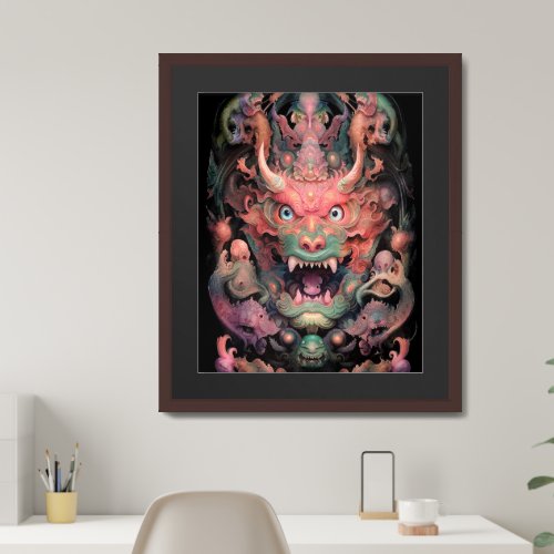 Martial Arts Dragon Strength Honor Framed Art