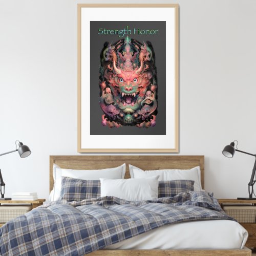 Martial Arts Dragon Strength Honor Framed Art