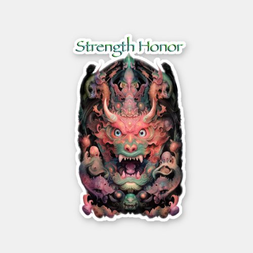 Martial Arts Dragon Strength Honor Sticker