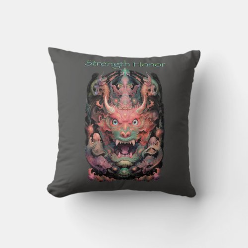 Martial Arts Dragon Strength Honor Throw Pillow