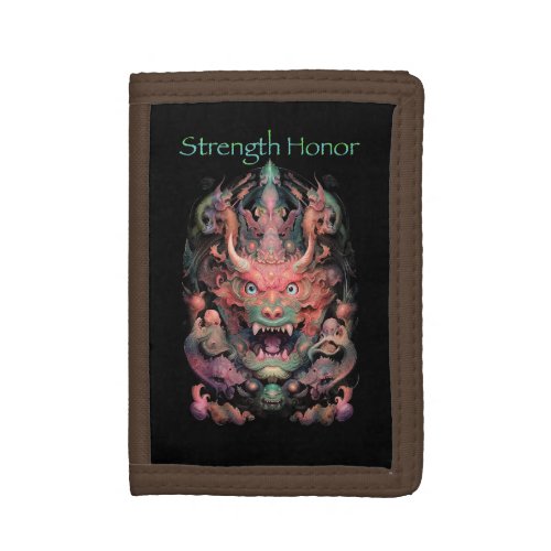 Martial Arts Dragon Strength Honor Trifold Wallet