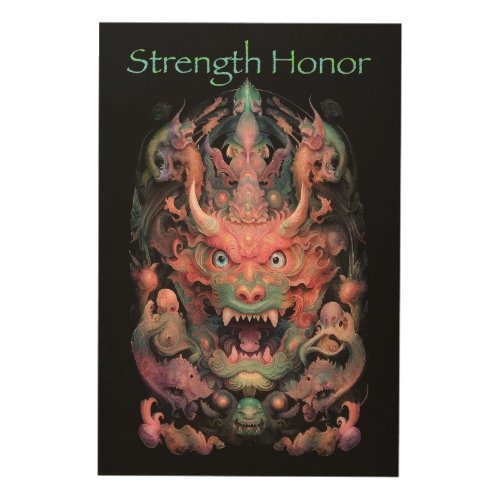 Martial Arts Dragon Strength Honor Wood Wall Art