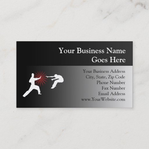 Customizable Martial Arts Energy Silhouette Business Card Templates