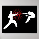 Martial Arts Energy Silhouette Poster