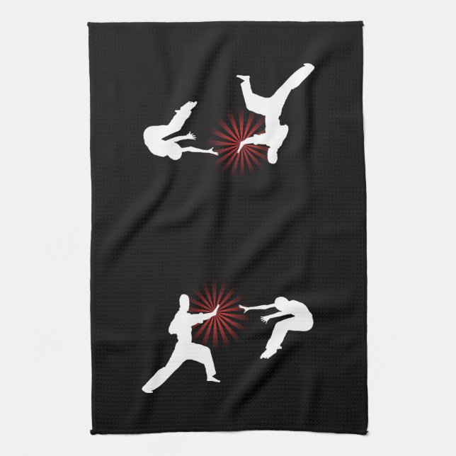 Martial Arts Energy Silhouette Towel (Vertical)