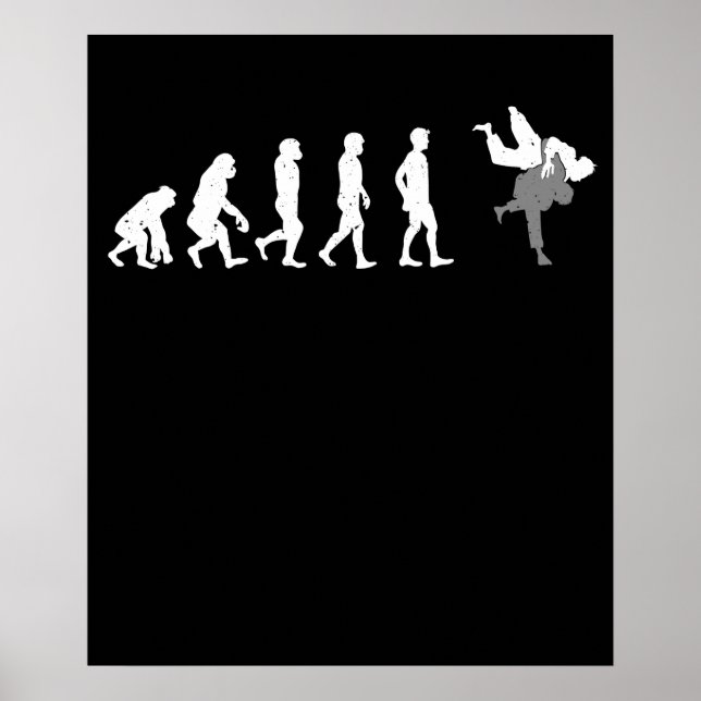 Martial Arts Evolution of Man Funny MMA Fight Poster (Front)