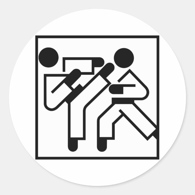 Martial Arts Figures Classic Round Sticker (Front)