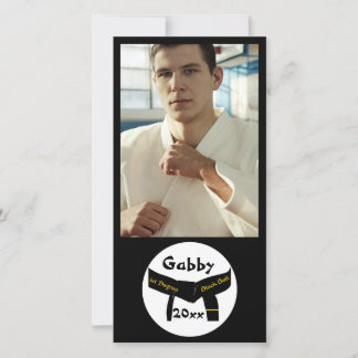 Martial Arts First Degree Black Belt Photo Card
