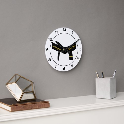 Martial Arts First Degree Black Belt Round Clock